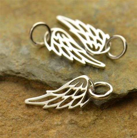 Angel Wing Charm Sterling Silver Angel Wing Angel Wing | Etsy