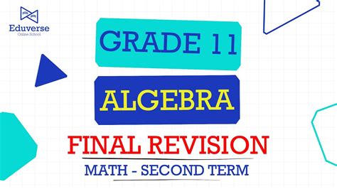 Grade 11 Algebra Exam Revision Math Second Term YouTube