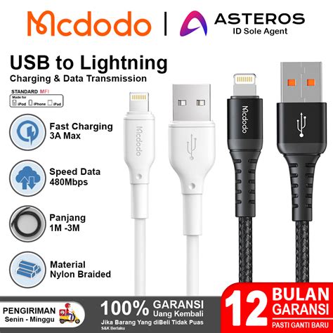 Jual Mcdodo Kabel Data For Iphone Usb Lightning Fast Charging W A Ca