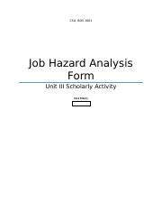 Unit Iii Scholary Activity Docx Csu Bos Job Hazard Analysis Form