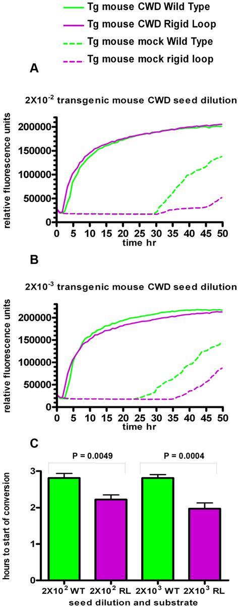 MoPrP RL Converts Faster Than MoPrP WT In RT QuIC Reactions Seeded With