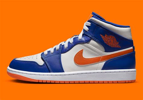 Nike Air Jordan 1 Retro Mid Knicks Wheaties Blue Orange White Fd1029