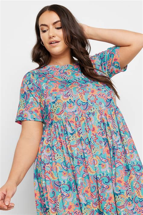 YOURS Plus Size Blue Paisley Print Smock Dress Yours Clothing