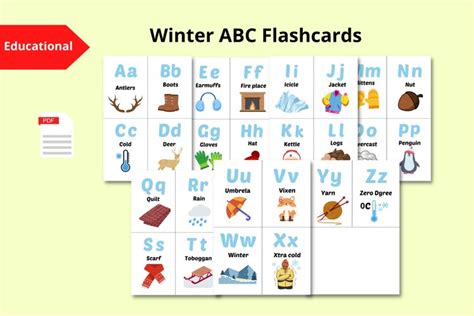 Winter Abc Flashcards Winter Abc Flashcards Winter Alphabe