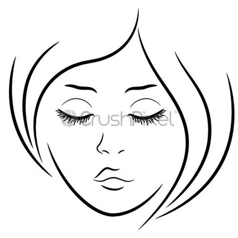 Woman Face With Closed Eyes Stock Vector Crushpixel