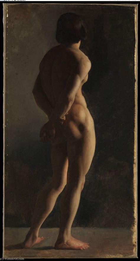 Artwork Replica Male Nude Seen From Behind By Hippolyte Jean Flandrin