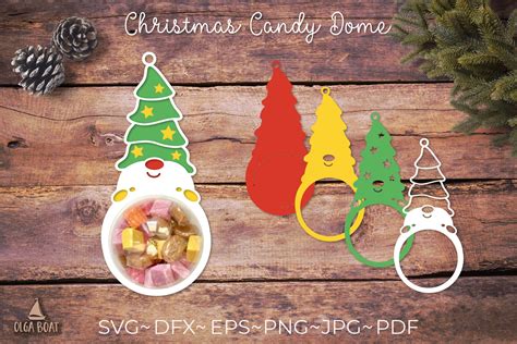 Gnome Candy Dome Christmas Candy Holder Graphic By Olga Boat Design