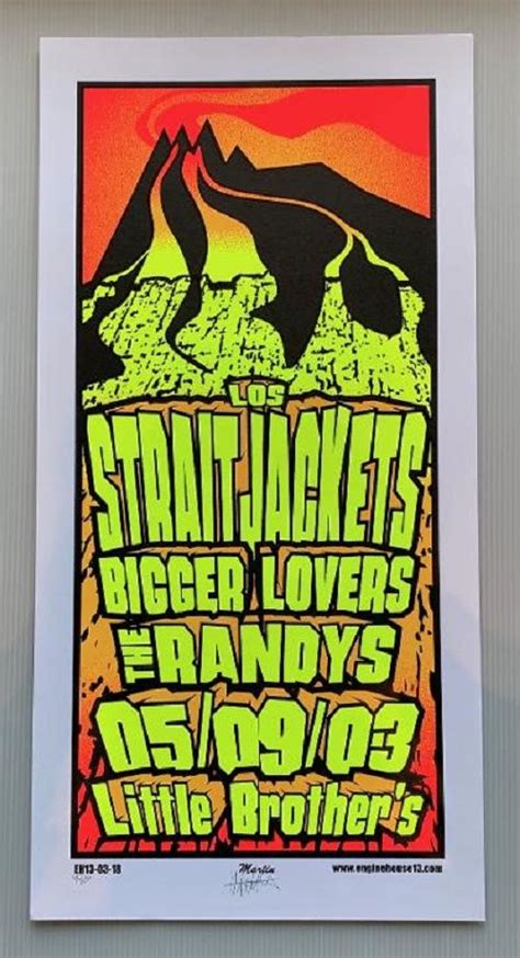 Los Straitjackets Concert Poster Mike Martin Sn 2003 Columbus