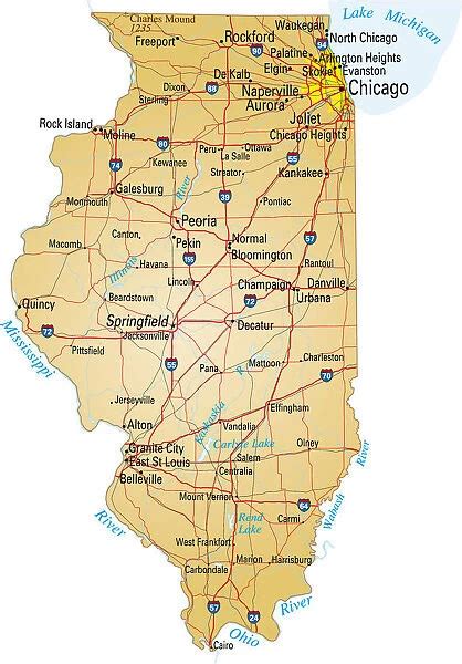 Il State Map With Cities