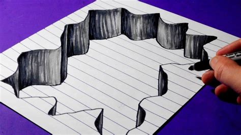 How To Draw A Hole In Line Paper 3d Trick Art For Beginners Artofit