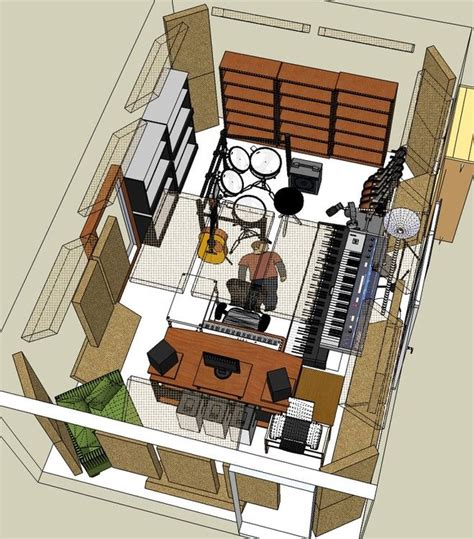 Sketchup Studio Just Research On Typical Sound Studios Music Studio