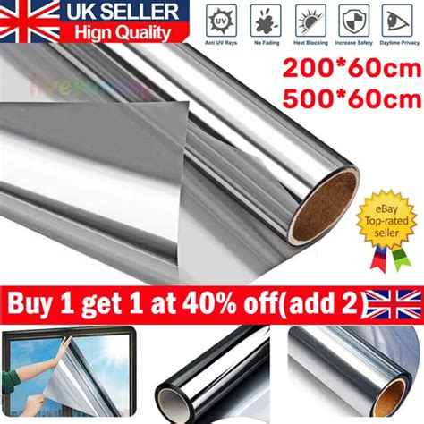 One Way Mirror Window Film Uv Reflective Solar Tint Foil Glass Sticker