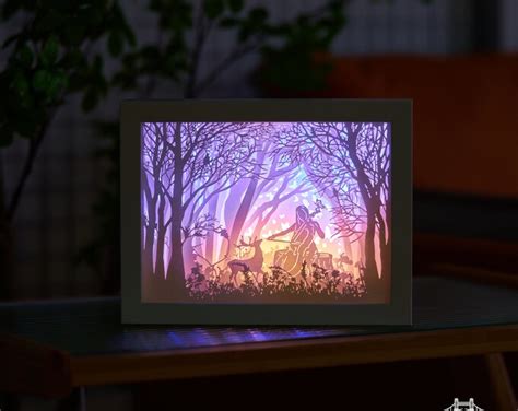 Papercut Light Box Paper Carving Light Box Night Light 3d Led Light Box Shadow Box Listener Etsy