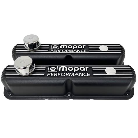 Nos Mopar 318 340 360 Black Finned Die Cast Valve Covers For Sale Emgcartech