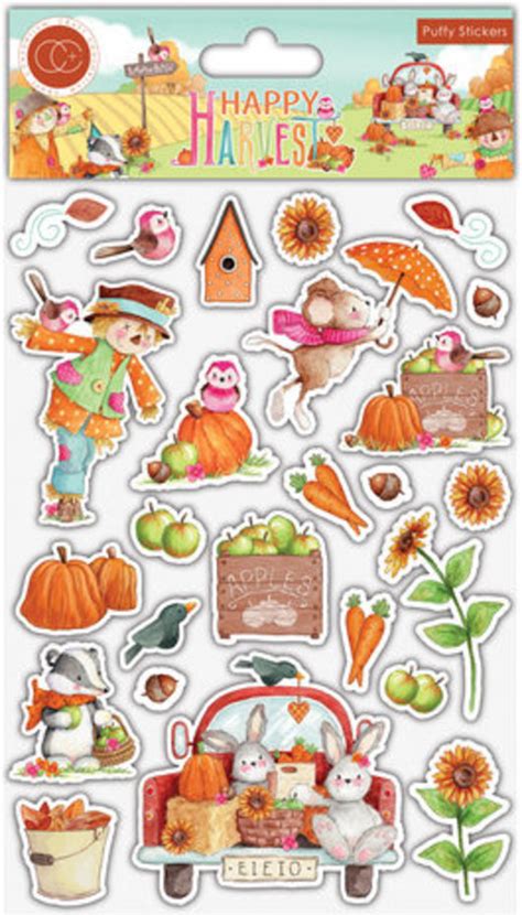 Craft Consortium Happy Harvest Puffy Stickers CCSTKR005 Paperpads Nl