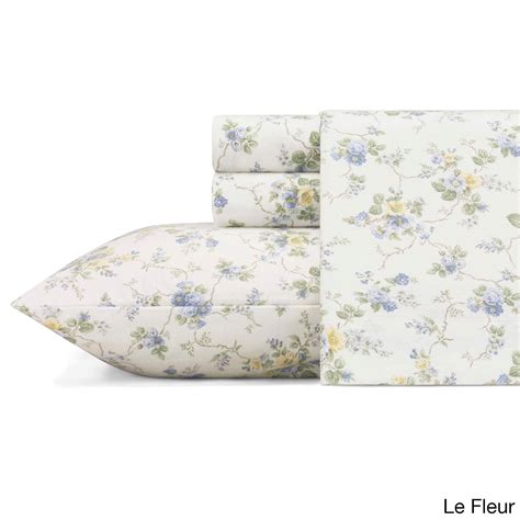 Laura Ashley 4 Piece Deep Pocket Flannel Sheet Set