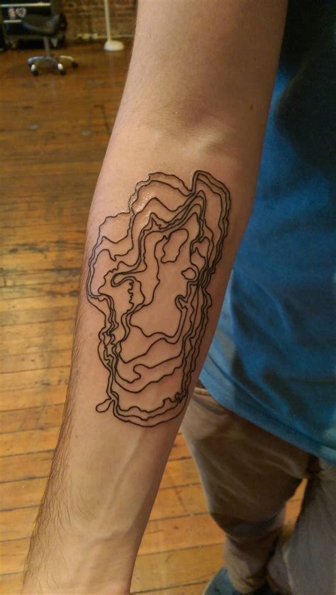 First Tattoo Topographic Map Of Lake Tahoe By Alena Chun At Icon