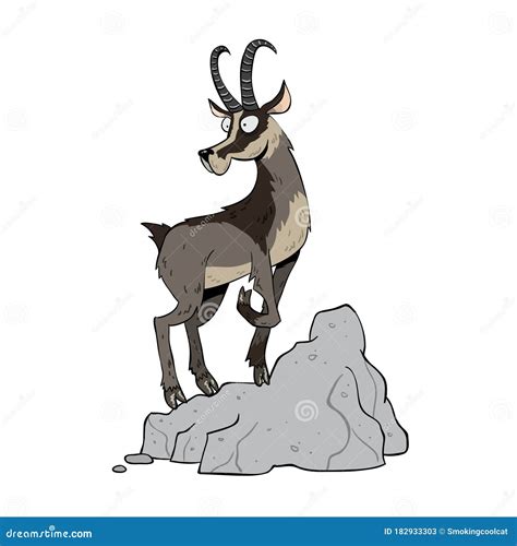 Black Goat Climbing Rocks on Mountain Stock Vector - Illustration of ...