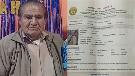 Punta Hermosa Familia Busca A Adulto Mayor Con Alzh Imer Desapareci