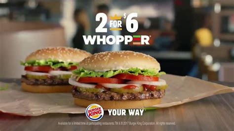 Burger King 2 For 6 Whopper Deal Tv Commercial Prepared To Order Ispottv