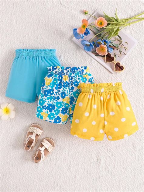 3 teiliges Set Süße Und Lässige Shorts Für Baby mädchen Mit Blumen