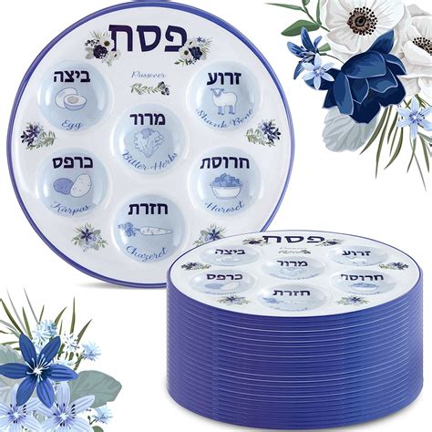 Jerusalem Bulk Pack Disposable Passover Seder Plates 10 Plastic