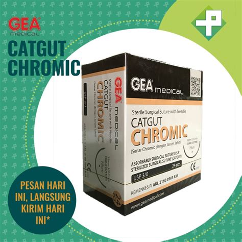 Jual Catgut Chromic Gea Benang Bedah Isi S Needle