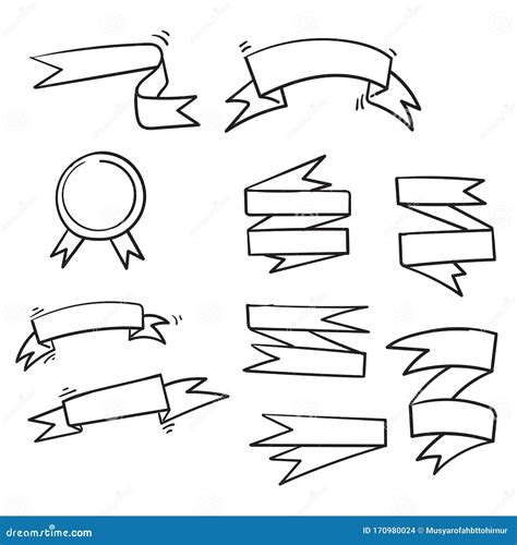 Colección De Cintas Dibujadas a Mano Dodle Estilo De Caricatura