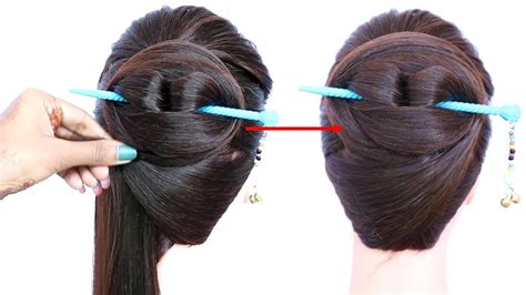 Chinese Bun Hairstyle With Using Bun Stick For Summer Chignon Bun