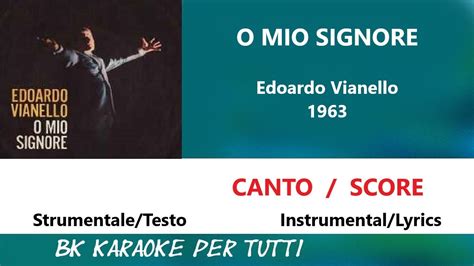 O MIO SIGNORE Edoardo Vianello Karaoke Canto Score Strumentale