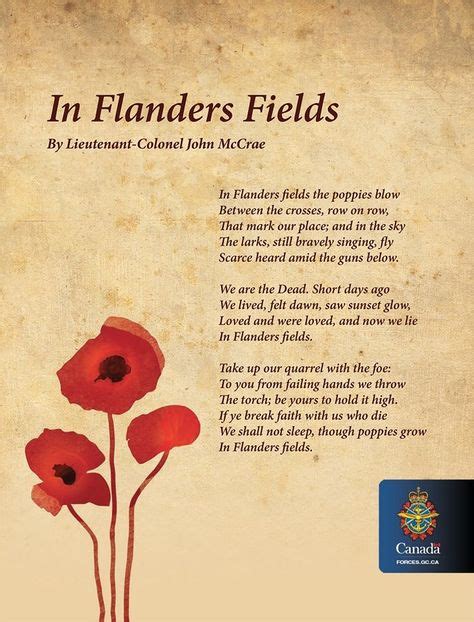 In Flanders Fields Poem Lyrics