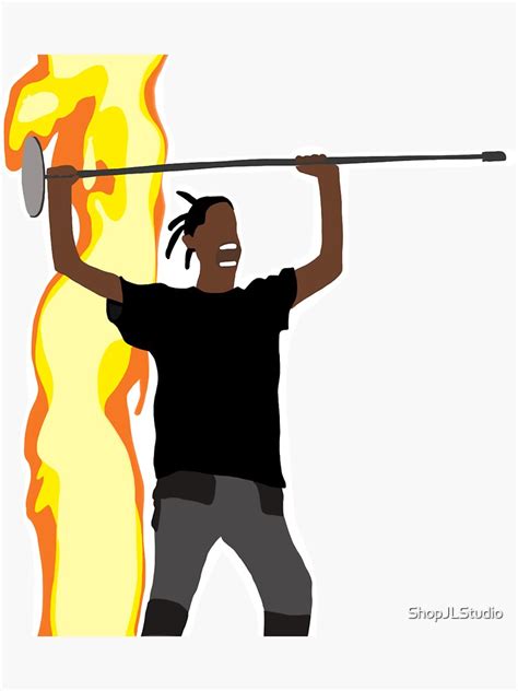 "Travis Scott Fire Meme" Sticker for Sale by ShopJLStudio | Redbubble