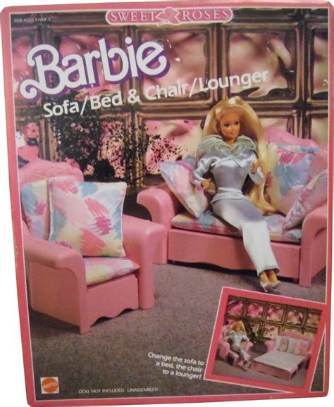 1987 Sweet Roses Sofa Bed Chair Lounge Furniture 2 4771 Barbie