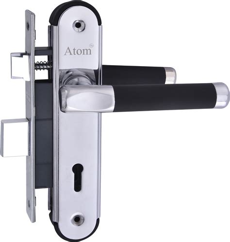 Atom 7 Inch Iron Mortise Door Handle Set With Lock Body Finish Cp Rose Cp Teek And Cp Black 3