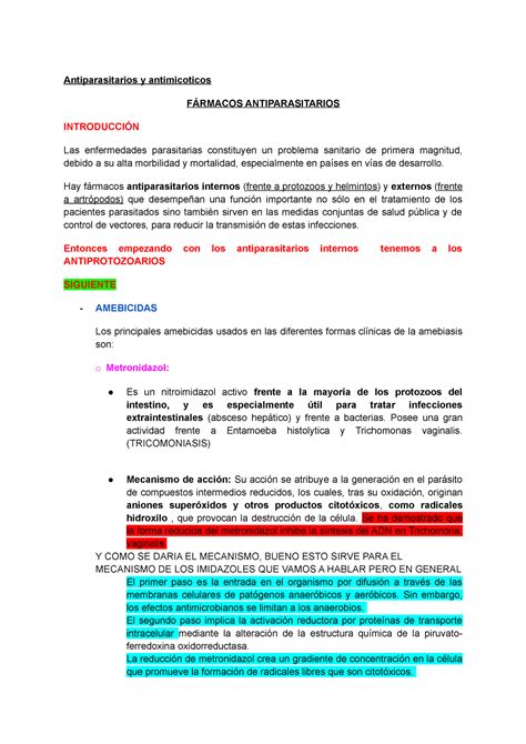 F Rmacos Antiparasitarios Y Antimic Ticos Antiparasitarios Y