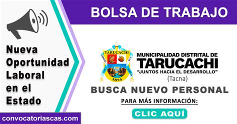 CONVOCATORIA MUNICIPALIDAD DE TARUCACHI CAS 1 Plaza Ingeniería