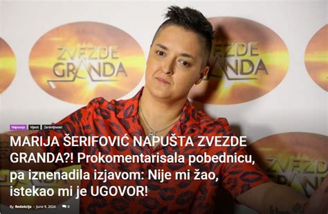 Marija Erifovi Napu Ta Zvezde Granda Prokomentarisala Pobednicu Pa