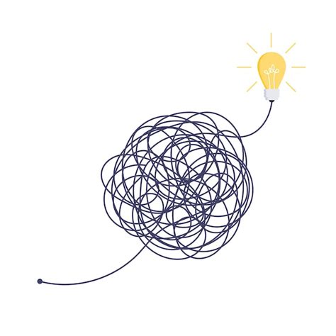 Premium Vector Complex Easy Simple Way From Start To Idea Chaos