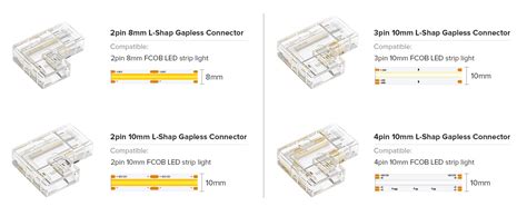 BTF LIGHTING FCOB COB 10mm 0 39in Width LED Strip Connector Kit 6Pcs 3