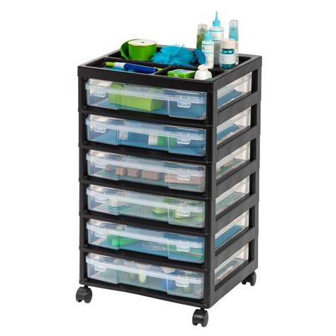 Iris 6 Case Scrapbook Cart In Black 587683 The Home Depot Scrapbook