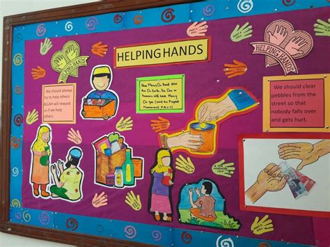 Helping Hands Islic Bulliten Boatd By Sumerasaleem School Art