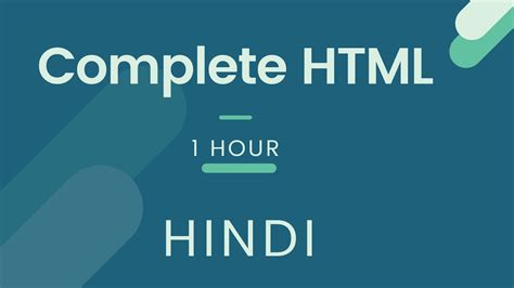 HTML Complete Course in Hindi with freecodecamp org HTML सख YouTube