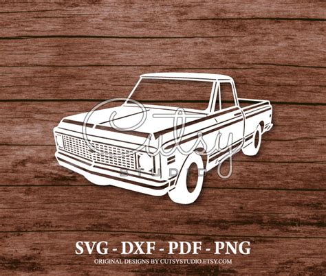 Svg Chevrolet C10 1972 Silhouette Cut Files Designs Clip Art Paper