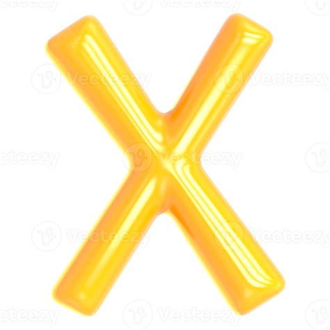 Gold Font X 3d Render 46654247 Png