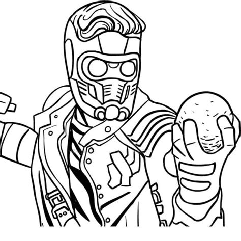 Star Lord In Guardians Of The Galaxy Coloring Page Free Printable