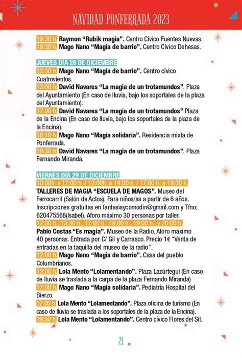 Programa Completo De Navidad En Ponferrada