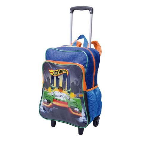 Mochila De Rodinha Infantil Hot Wheels M Plus Azul Em Promo O Na Americanas