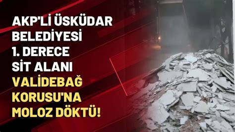 AKP li Üsküdar Belediyesi 1 derece sit alanı Validebağ Korusu na moloz