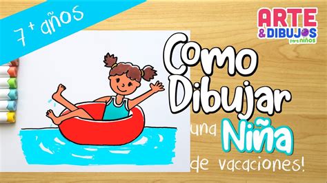 Como dibujar una NIÑA en la playa Arte y Dibujos para Niños YouTube