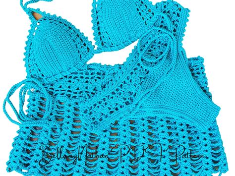 Crochet Pdf Bikini Pattern With Skirt Tigerlily Crochet Bikini Bra Crochet Brazilian Style